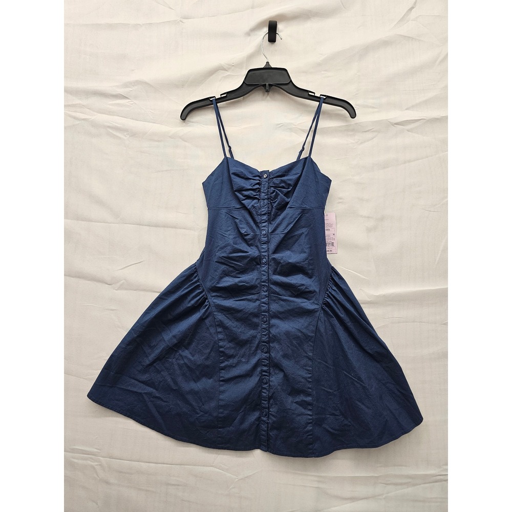 Wild Fable Navy Blue Ruched Front Mini Dress XXS Sleeveless Spaghetti Strap